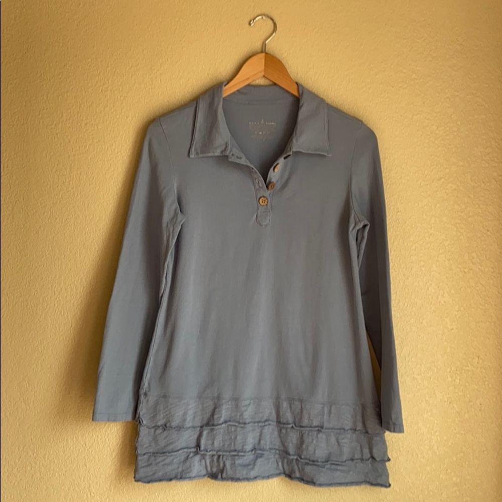 Neon Buddha Ruffled-Hem Four Button Tunic - Sz Sm - Picture 1 of 7